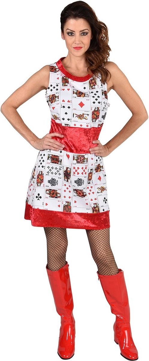 Casino Kostuum | Poker Joker Kaartset Jurk Vrouw | Large | Carnaval kostuum | Verkleedkleding